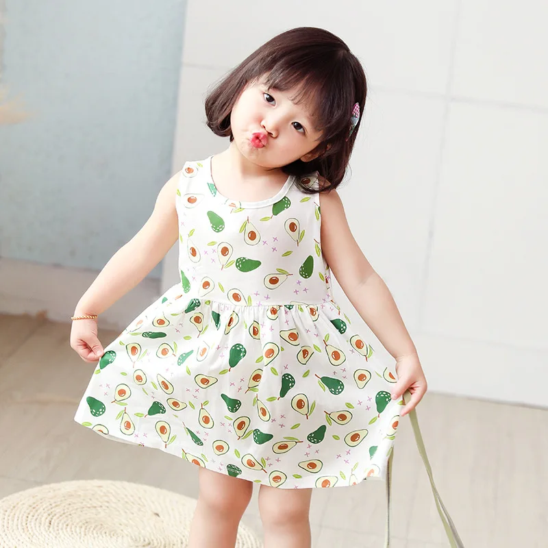 2020 1Y-4Y Cute Vest Cotton Infantile Baby Girl Dress Cotton Sleeveless A-Line Dresses Casual Clothing Mini Princess Clothes