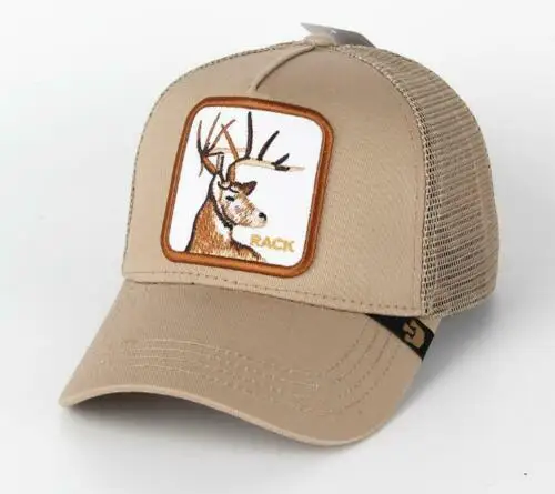 Deer-khaki Новая летняя Кепка водителя грузовика, сетчатая бейсболка, хип-хоп кепка для мужчин, бейсболка с вышивкой, олень-хаки - Цвет: Deer-khaki