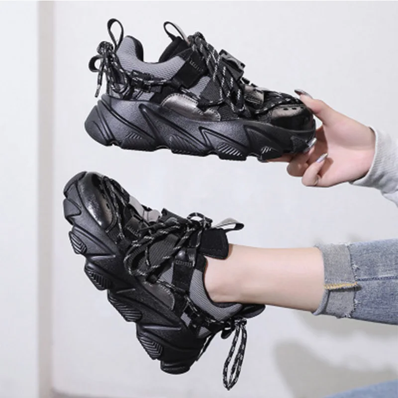 Кроссовки женские на платформе повседневная прогулочная обувь дышащая уличная