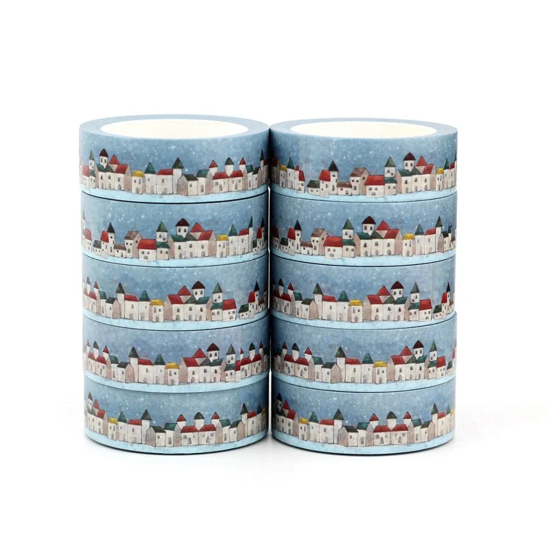 

NEW 10pcs/Lot Decorative Little Snow Sweet House Washi Tapes DIY Bullet Journal Adhesive Masking Tape Cute Stationery