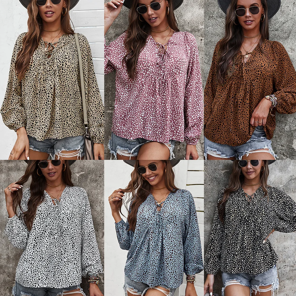 

Self developed autumn and winter long sleeve women's 2021 leisure vacation loose commuter shirt T-shirt