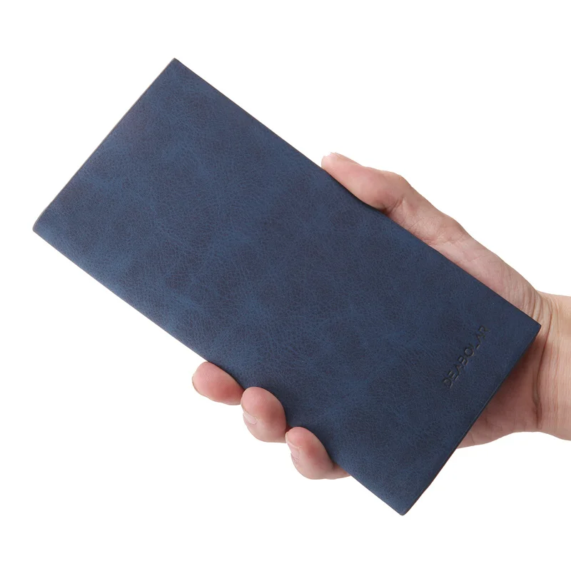 

New retro fashion men's quality pu long section ultra-thin wallet leisure large capacity Zipper Multi-card Holder Cash Organizer