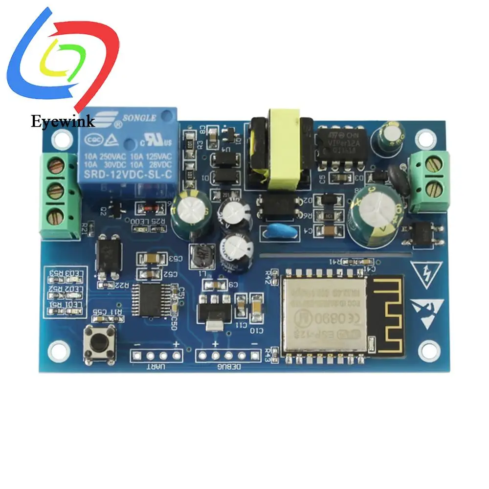 1-канальный сетевой релейный модуль ESP8266 220 В управление мобильным приложением Wi-Fi