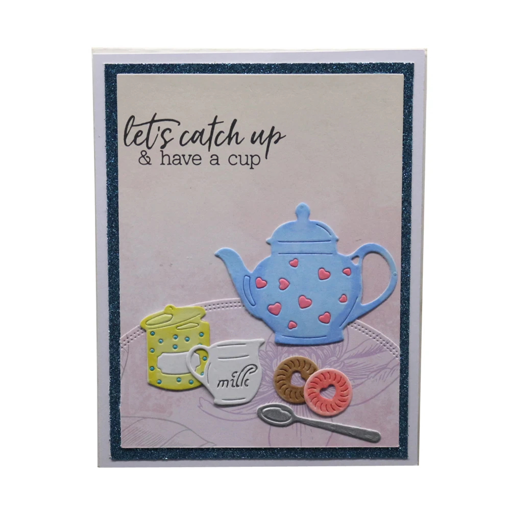 Новый дизайн ремесло металлические режущие штампы чайный набор украшения