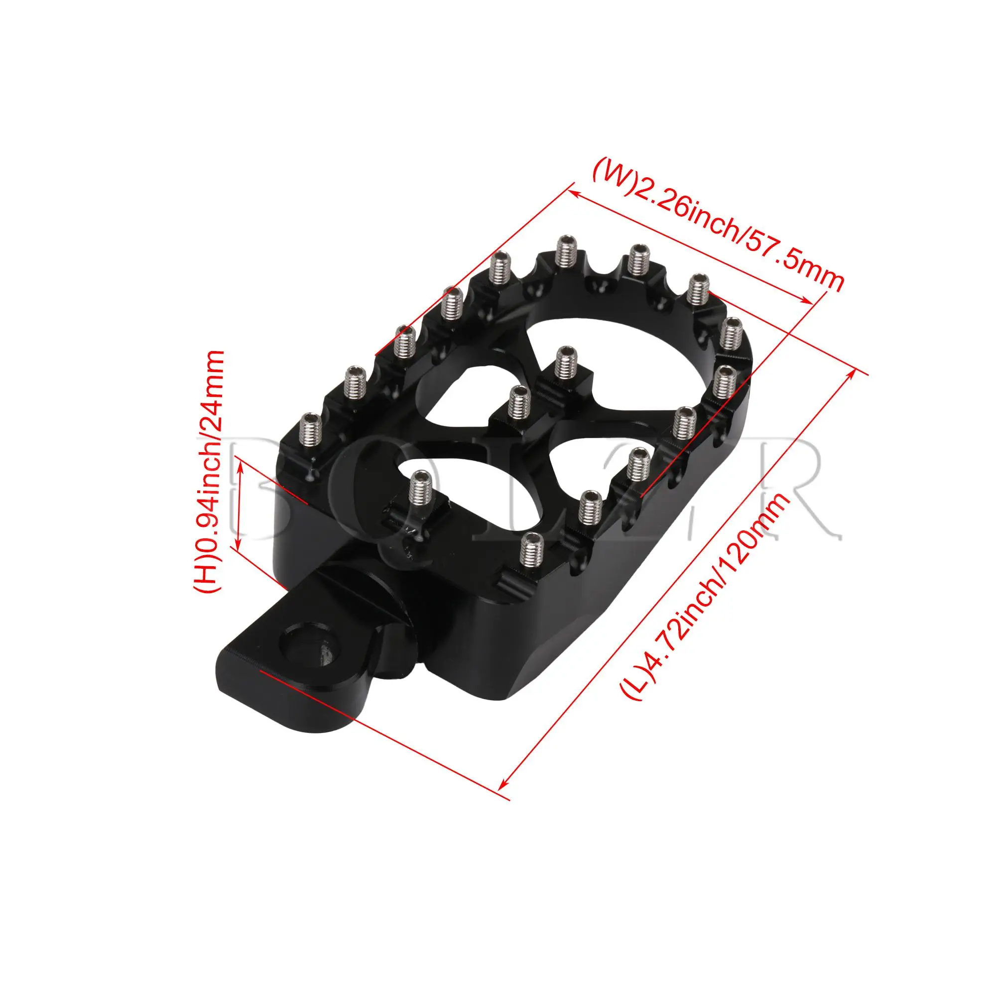 

BQLZR 2pcs 360 Degree Rotating Motorcycle Wide Foot Pegs 120x57.5x24mm Parts