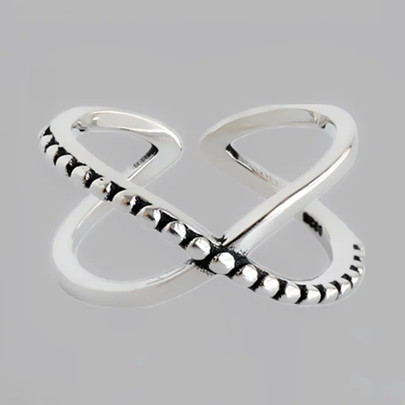

Vintage 925 Sterling Silver Rings Cross Finger Ring For Women Wedding Jewelry Bijoux Femme JZ046