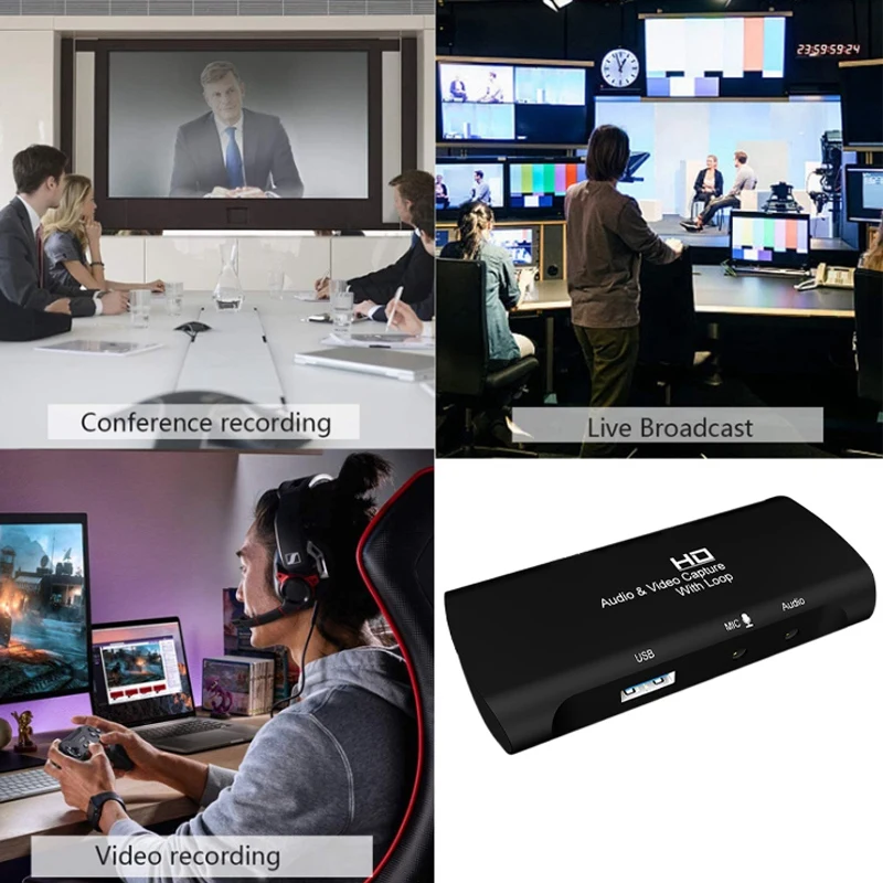 

HDMI HD Video Capture Card Supports 4Kx2K Input 1080P HD Video Capture with Audio, Microphone Interface