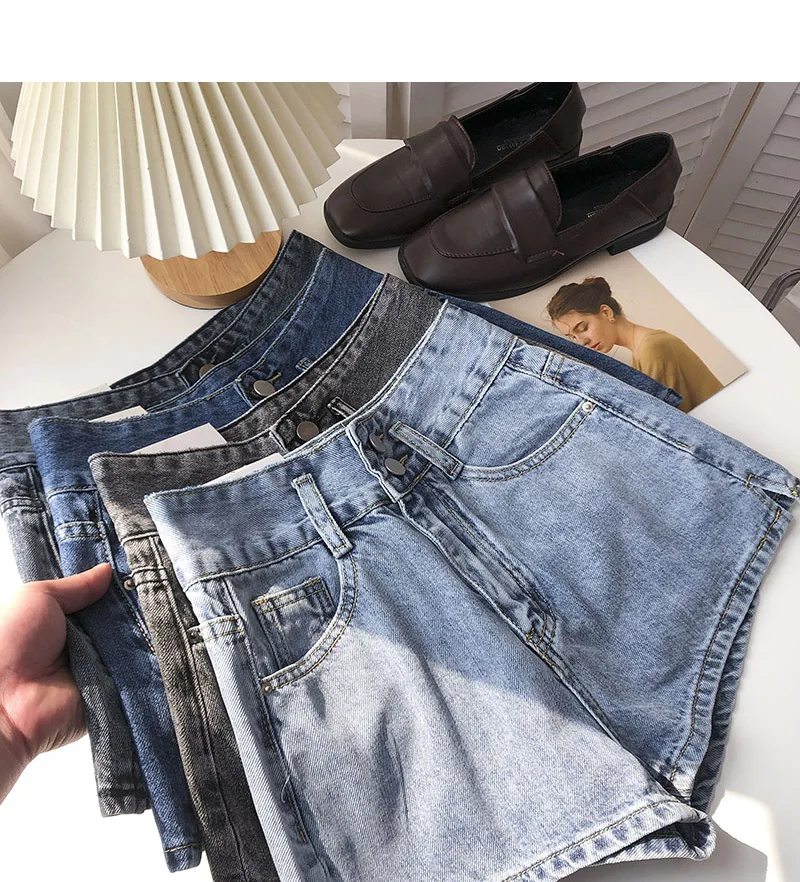 

Washed high-waist blue denim skirt female spring Korean style fashionable all-match thin and anti-glare A-line skirt with belt