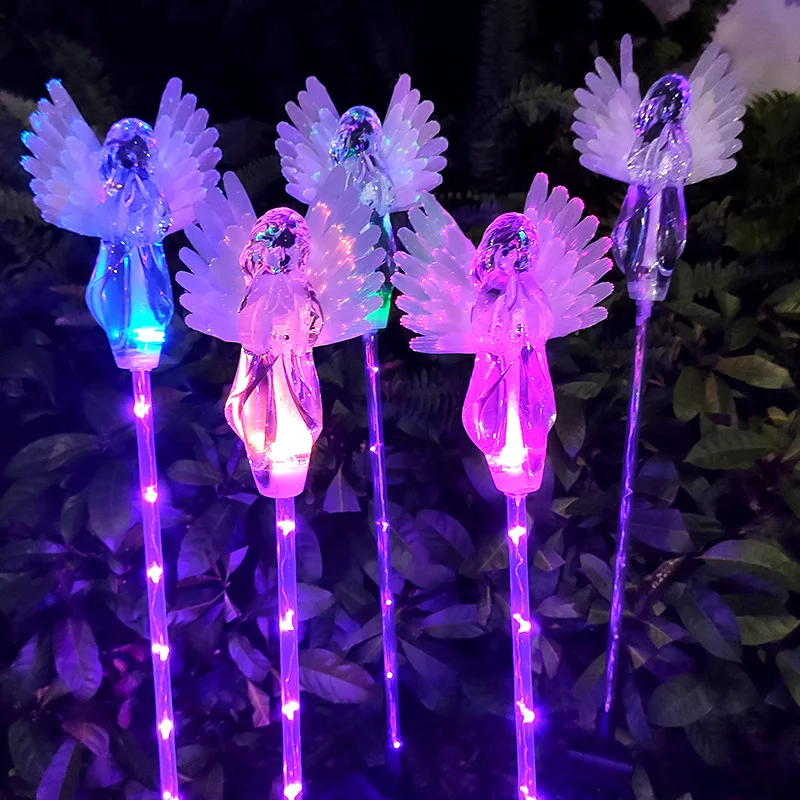 

Солнечный светильник светодиодный открытый маленький ангел светильник лужайки Водонепроницаемый Сад Двор парк путь коридор газон декорат...