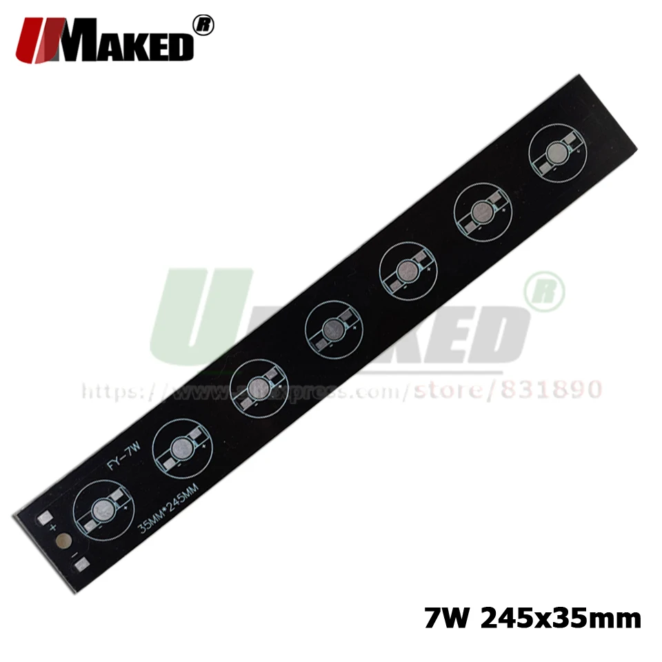 7 Вт 245*35 мм LED PCB алюминиевая пластина baord pcb для 1 3 5 ламповый прожектор потолочный