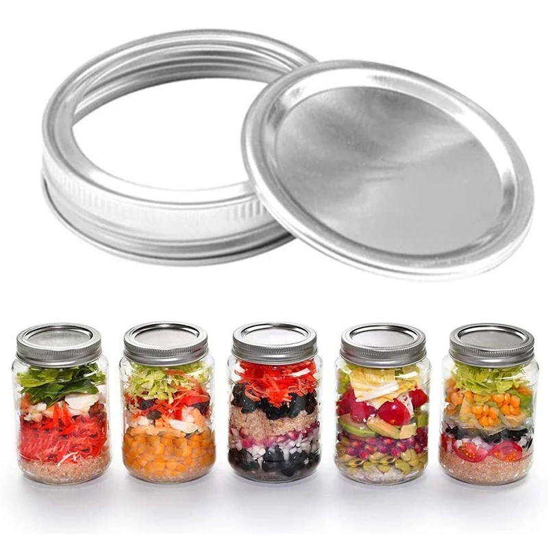 

10PCS Tinplate Sealing Lids Glass Jar Storage Canning Lids Regular Wide Mouth Split-type Lids Kitchen Food Container Covers