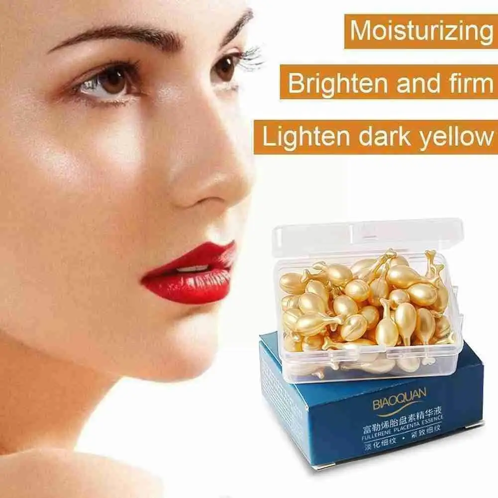 

50/60pcs Fullerene Placenta Essence Capsules Anti-wrinkle Serum Moisturizing Firming Skin Care Whitening Q2l8