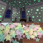 100 шт.лот 3D звезды Светящиеся в темноте настенные наклейки энергетические звезды для детской комнаты спальни потолочный домашний декор