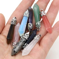 natural stone amethysts pendants reiki heal columnar turquoise crystal for exquisite jewelry making necklace earring gift
