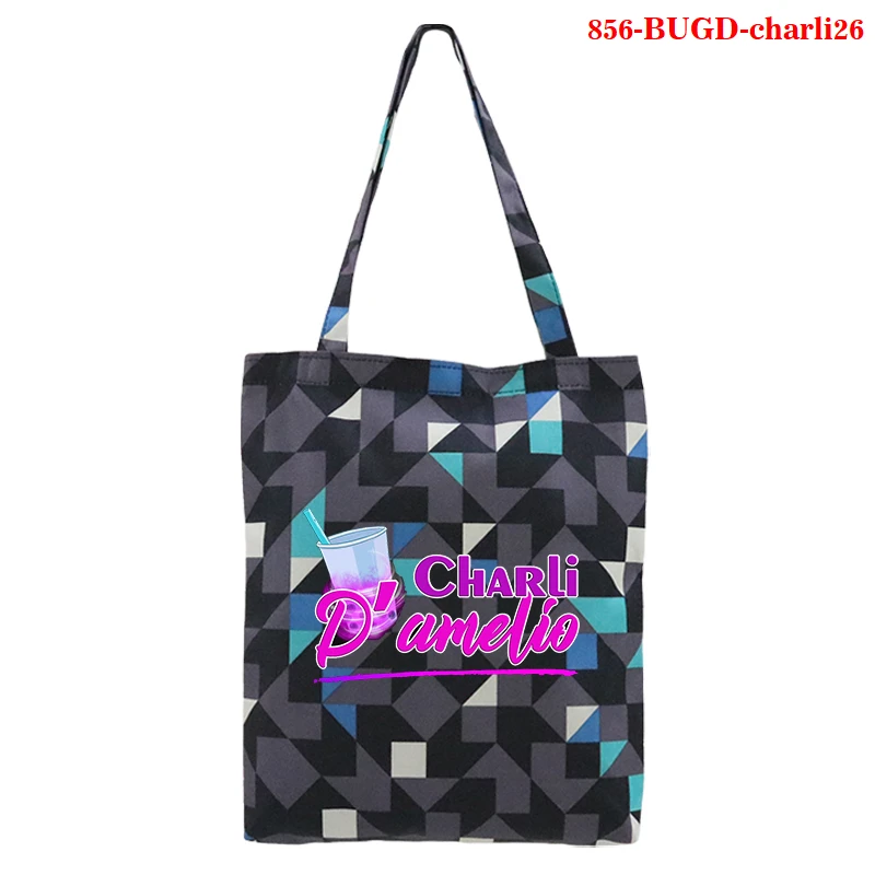 

Charli D'Amelio Harajuku Bags Reusable Women Shopping Canvas Bag Girl Tote Eco-Friendly Shopper Shoulder Bags Shoulder Cloth Bag