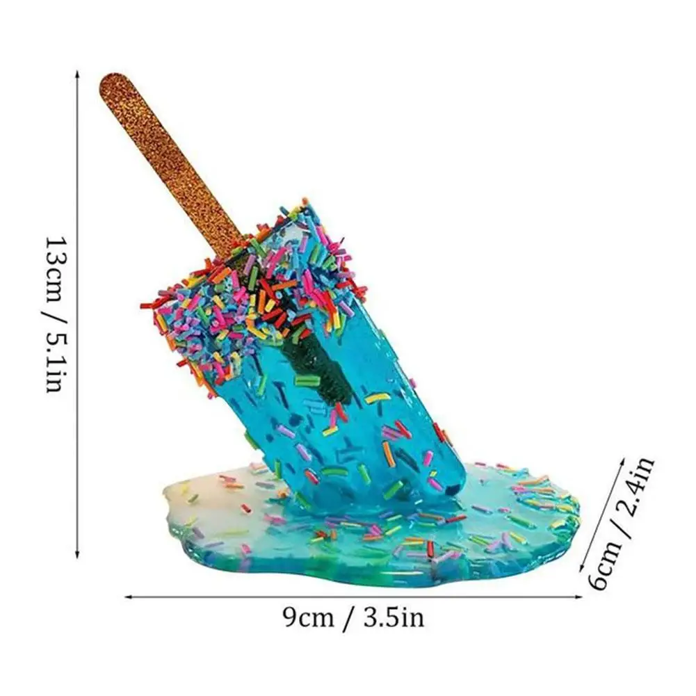 

Tricking Tool Melting Popsicle Sculpture Ice Statue Decoration Miniature Resin Craft Used For Ice Cream Garden Decor