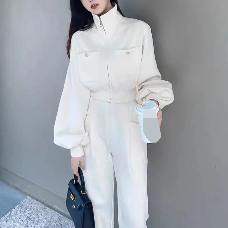 

Sports suit women's 2021 spring and autumn new Korean style small coat high waist pants two-piece suit COTTON WOMEN