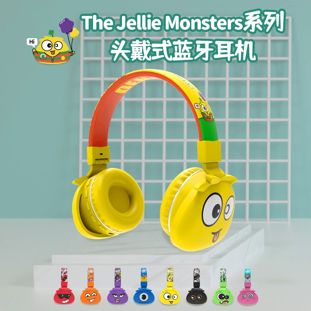Милые Монстры дети гарнитура Bluetooth 5 0 поддержка SD карты аудио кабель наушники для