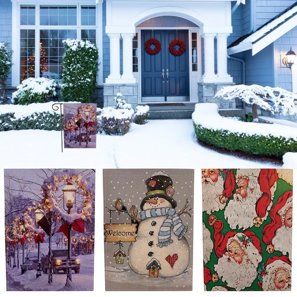 12 * 18-inch welcome garden sign kids Christmas home patio decoration elements draw double-sided seasonal | Дом и сад