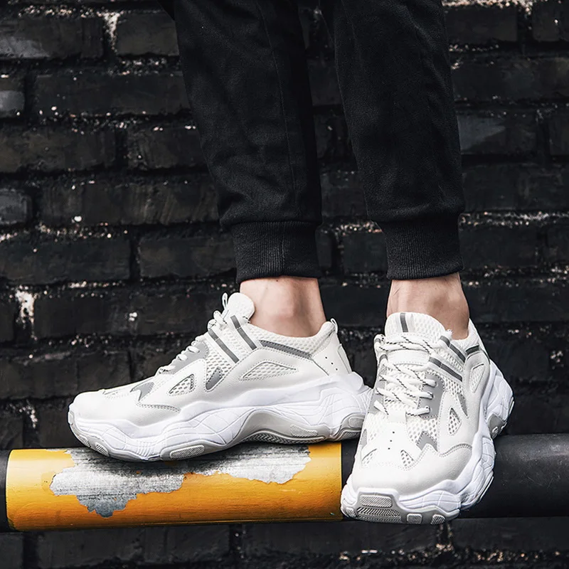 ADISPUTENT Men Chunky Sneakers Platform Thick Sole Casual Vulcanize Shoes Web Celebrity Dad Female Fashion Sneakers Designer