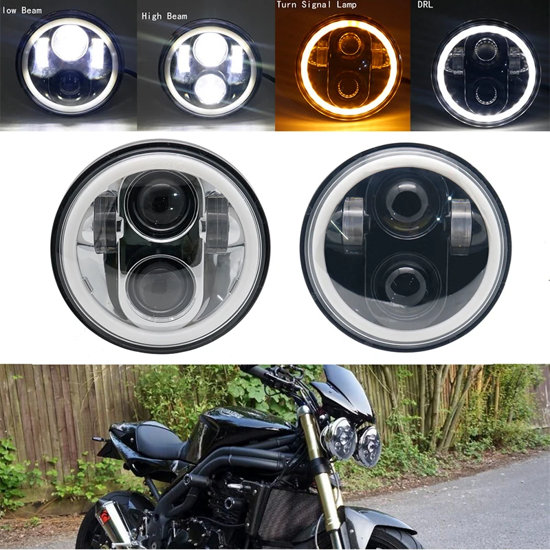 5 75 "мотоциклетная Светодиодная лампа для передних фар Harley Dyna Sportster Victory Triumph Indian