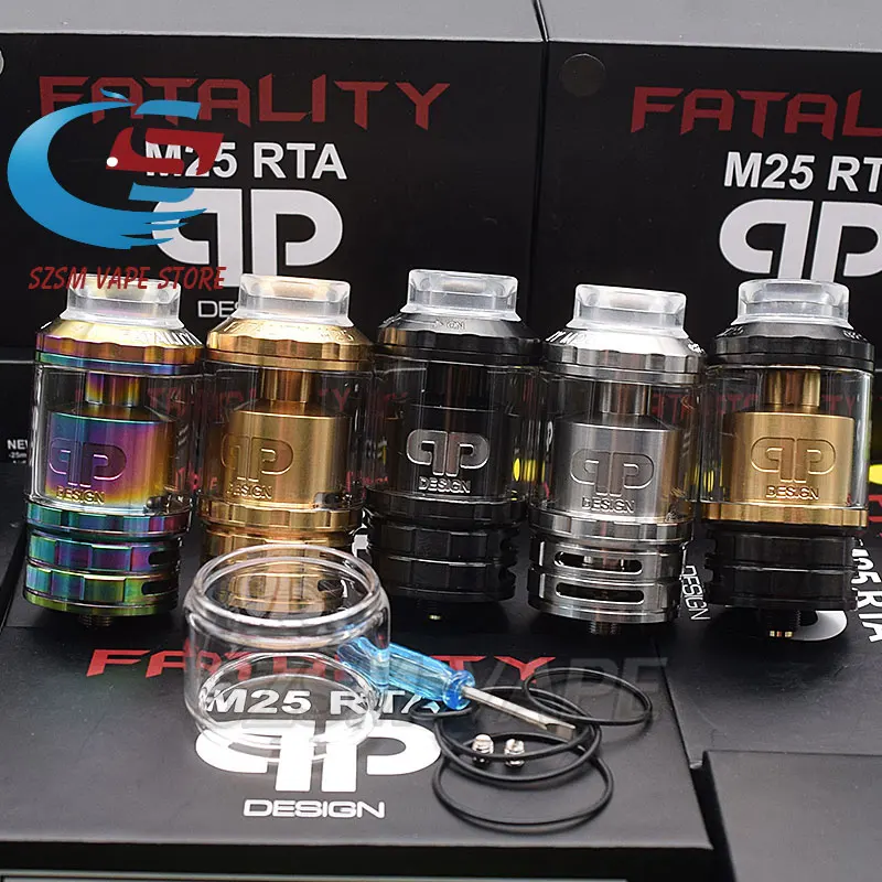 2 шт. fatality m25 rta электронная сигарета 4 мл/5 5 мл стеклянный бак 25 мм диаметр Топ