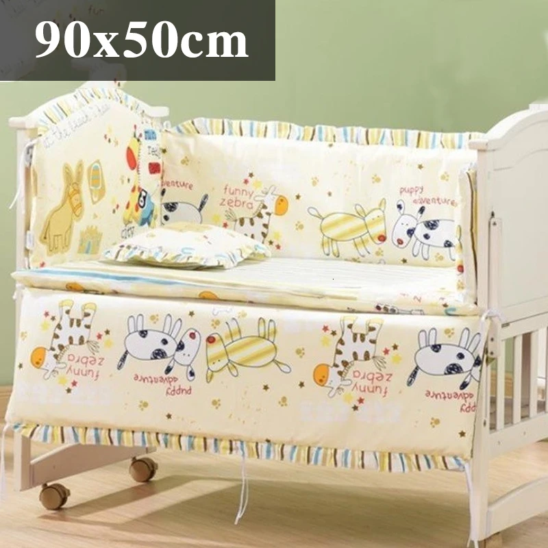 running pony 90x50cm 5 шт. натуральный хлопок детское постельное белье Комплект для бампера мягкий съемным моющимся коляска для новорожденных Детское постельное белье детская кроватка бампер детская комната с декором на утолщенной - Цвет: running pony 90x50cm