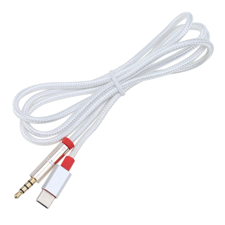 Online 1M USB Typ C Zu 3,5mm Jack Männlichen Aux Audio Kabel Adapter Für Headset Kopfhörer AUX Kabel Für Samsung Xiaomi Huawei 1000pcs