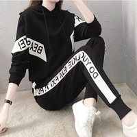 exercise set women 2021 new spring and autumn female sportswear with a hood student teenager girl sweatshirt pant hot sale 037