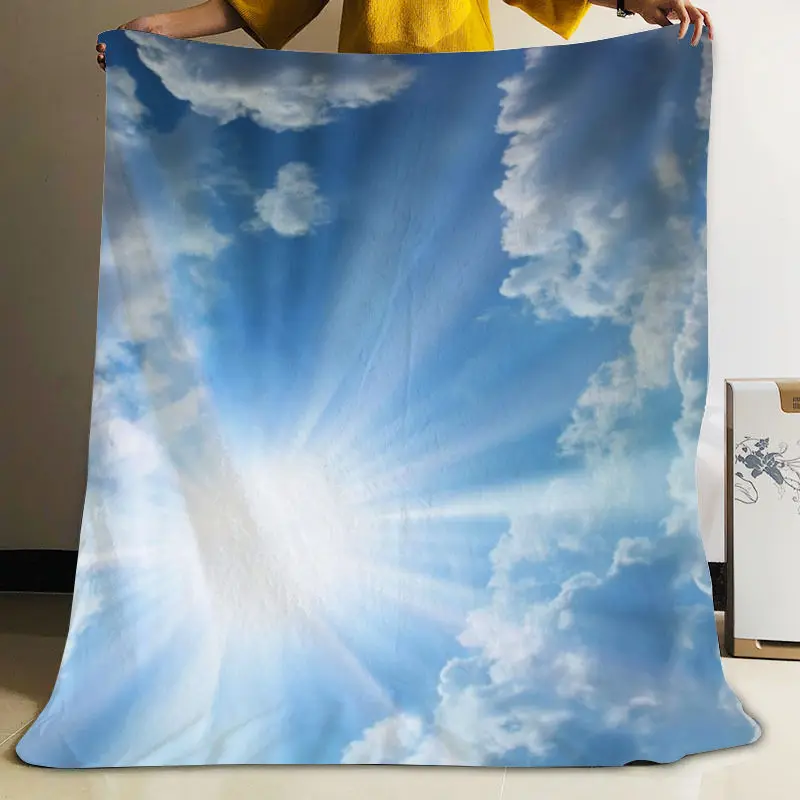 ????? Musifeカスタム青空フランネル毛布デザイン独自の毛布フランネル毛布ソファdiyのドロップシッピング