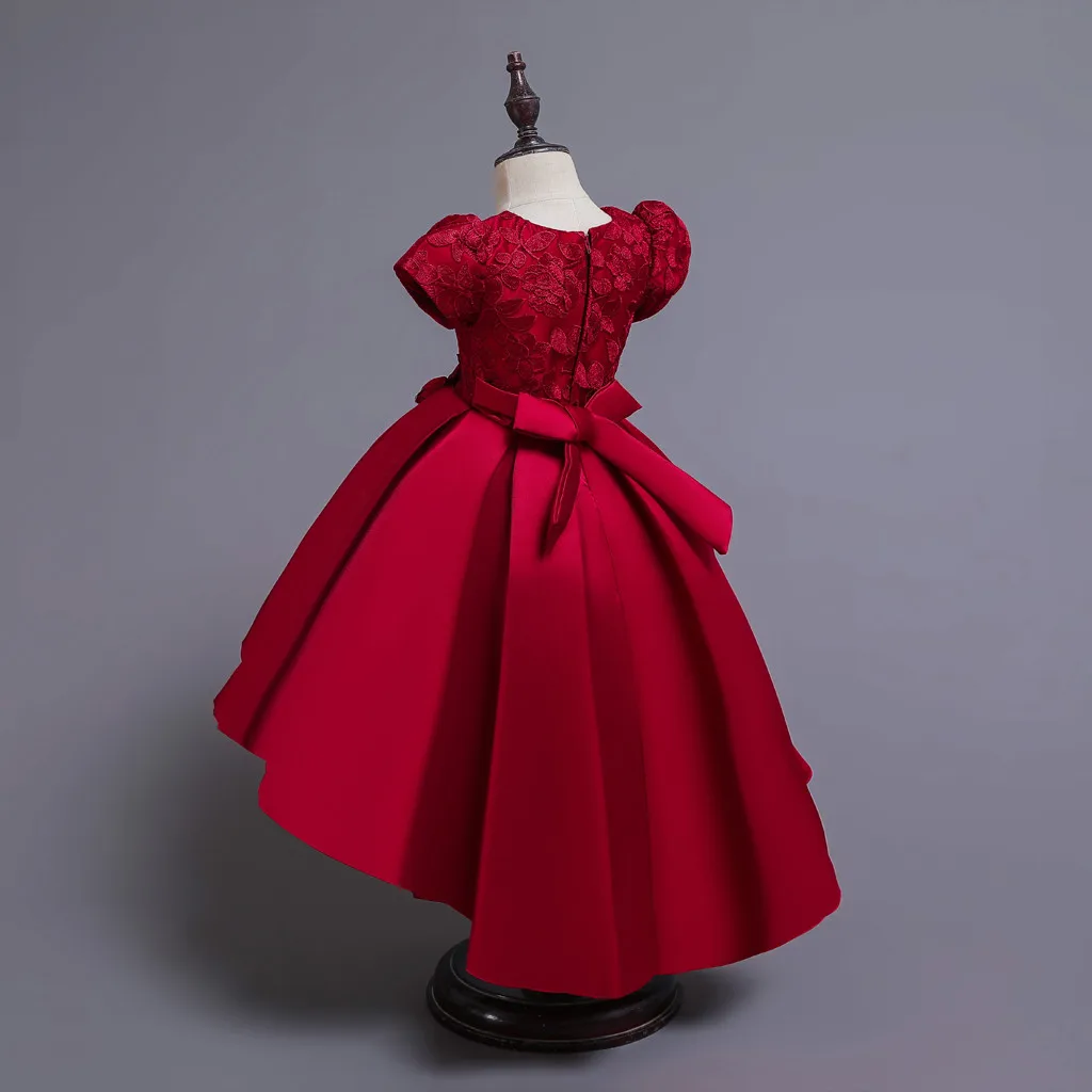 Floral Kids Girls Princess Bridesmaid Pageant Gown Birthday Party Wedding Dress Leisure Short Sleeve Round Neck | Детская одежда и