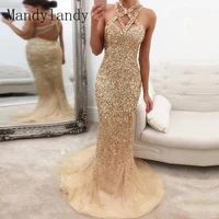 mandylandy dress summer elegance halter spaghetti strap bandage backless dress womens sexy sequined slim high waist dress