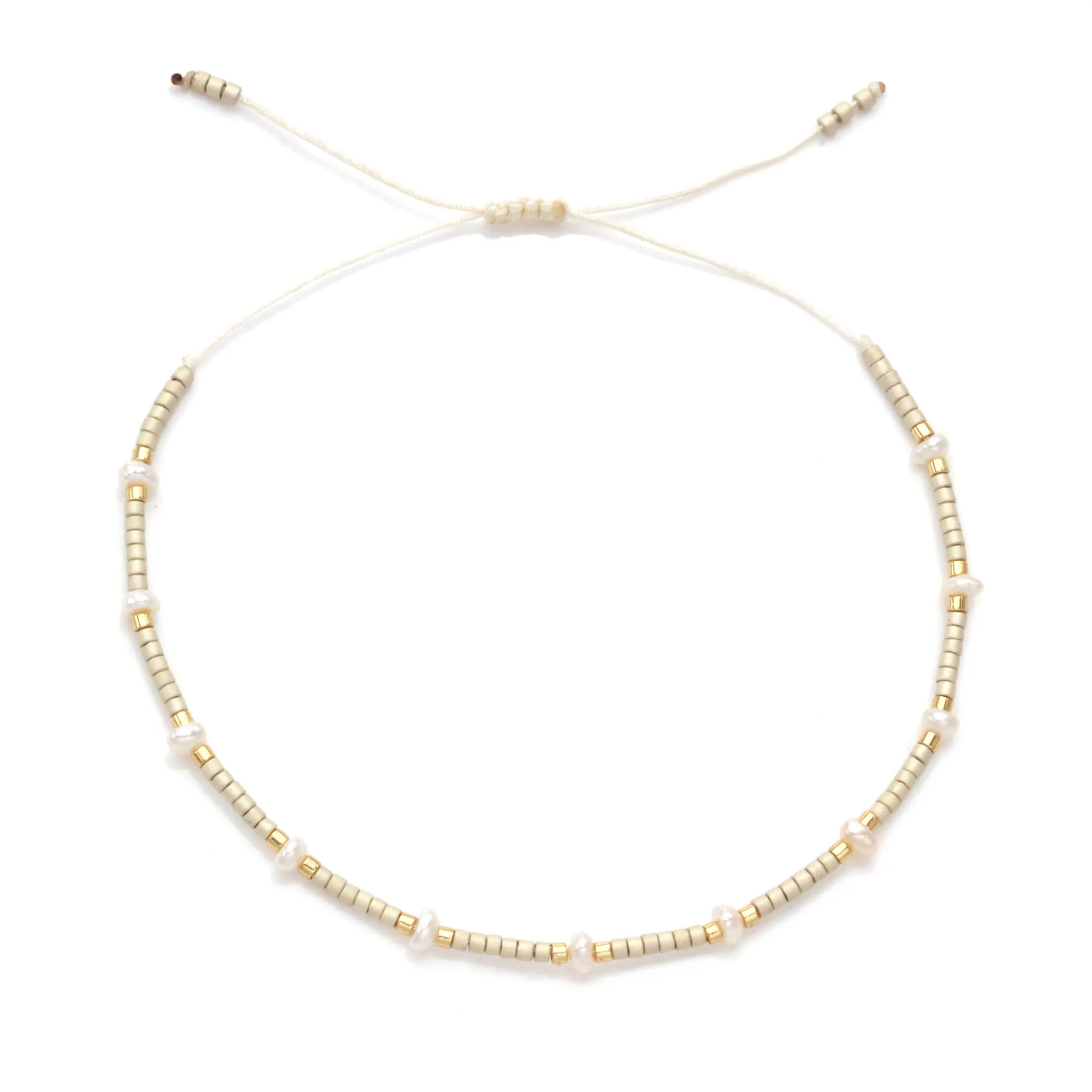 Миниатюрные стеклянные бусины Миюки белые жемчужные в виде ракушек браслет