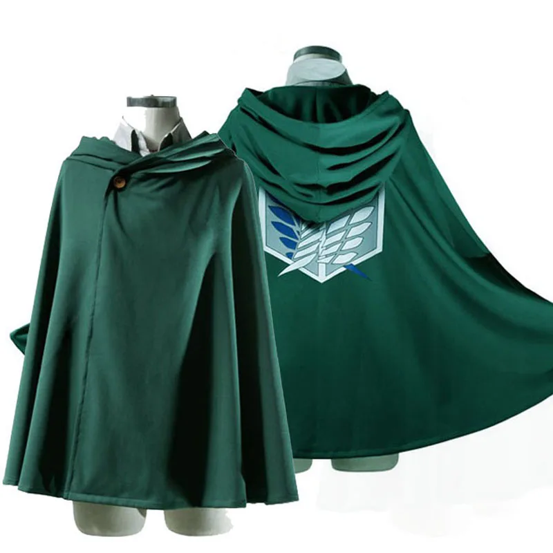 Japanese Hoodie Attack on Titan Cloak Shingeki No Kyojin Scouting Legion Cosplay Costume Anime Green Cape Mens Clothes |