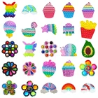 Пуш-Поп система, пузырьковая бабочка, Радужный цвет, игрушки-антистресс для людей с аутизмом, особые потребности, сенсорная игрушка для снятия стресса, детские игрушки