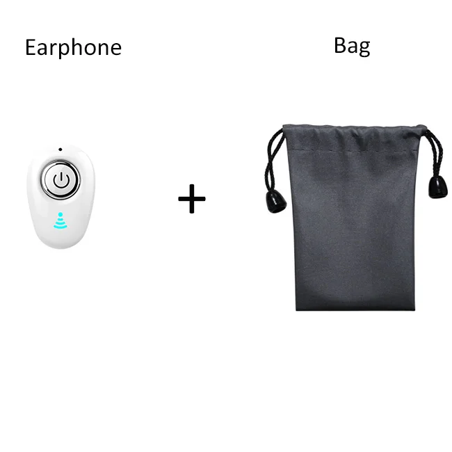 WHITEBAG Мини Bluetooth спортивные стереонаушники бас наушники невидимые портативные наушники Беспроводная гарнитура с микрофоном для телефона аудио плеер - Цвет: WHITEBAG