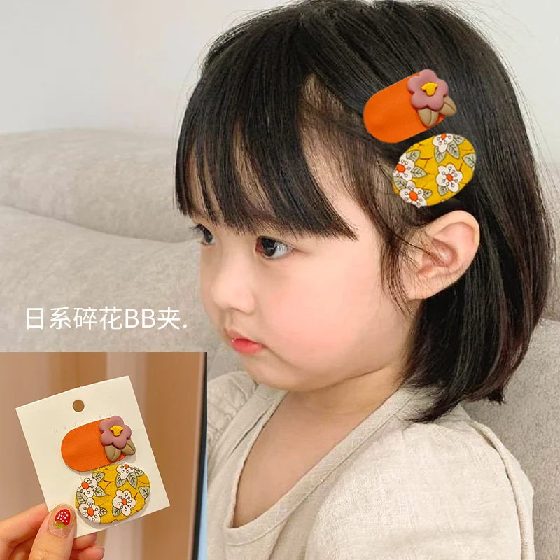 

2 Pcs/Set Children Cute Colors Acrylic Flower Ornament Hair Clips Baby Girls Lovely Barrettes Hairpins Kids Hair Accessories