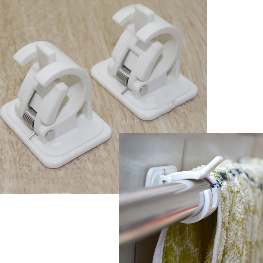 2 шт. самоклеющиеся душ Шторы штангодержатели кронштейны не прилипает давит