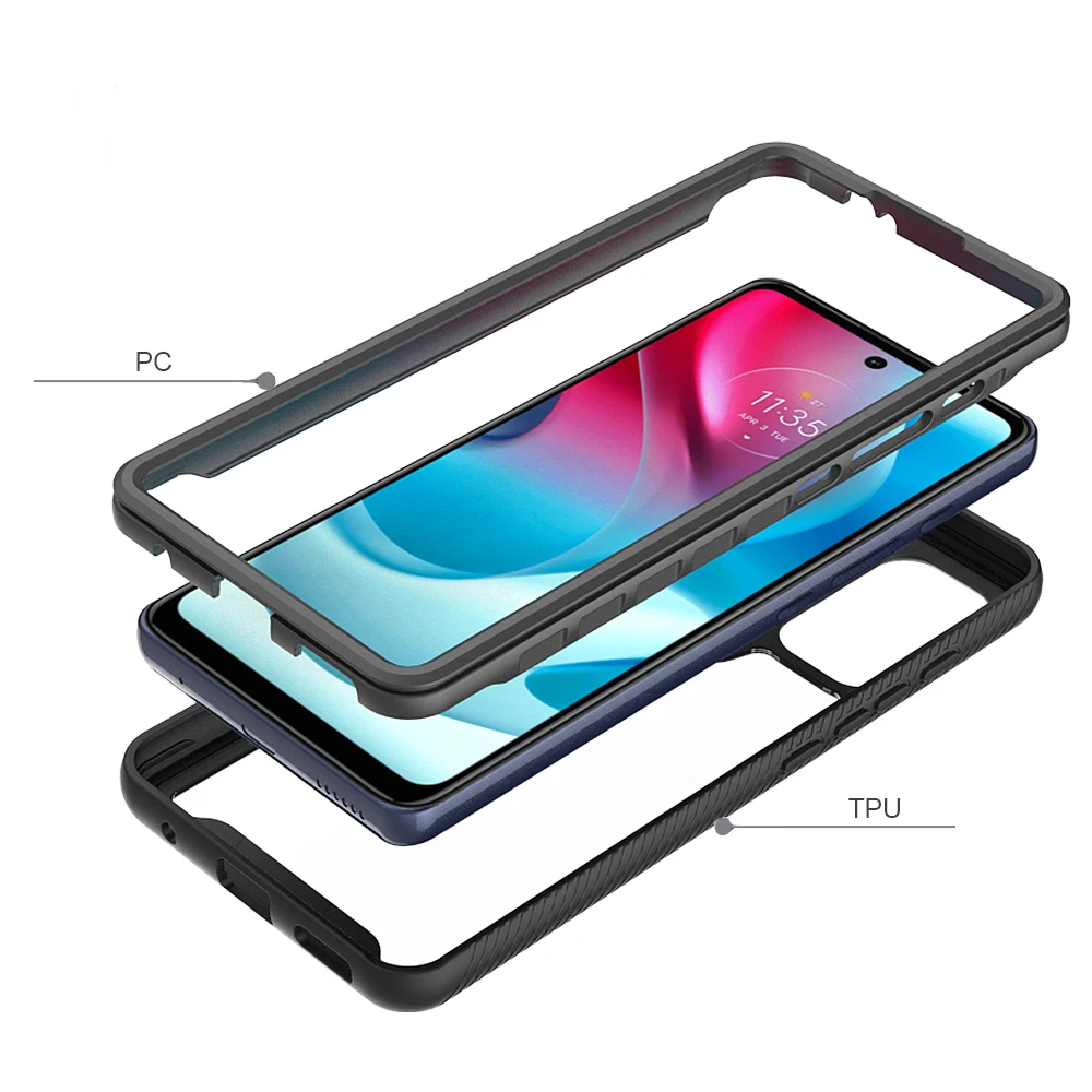 Гибридный полноразмерный армированный чехол для Motorola G60S G71 5G противоударный