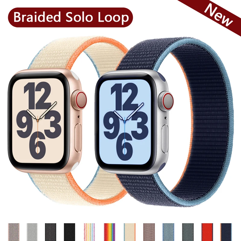 

Braided Solo Loop Nylon Breathable Strap For Apple Watch band 44mm 40mm 38mm 42mm Elastic Bracelet for iWatch Series 6 SE 5 4 3