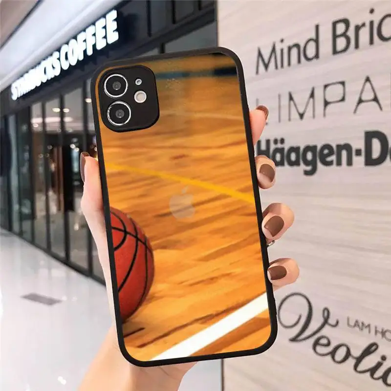 

Basketball Flame fire Color Phone Case Matte Transparent for iPhone 7 8 11 12 s mini pro X XS XR MAX Plus cover funda