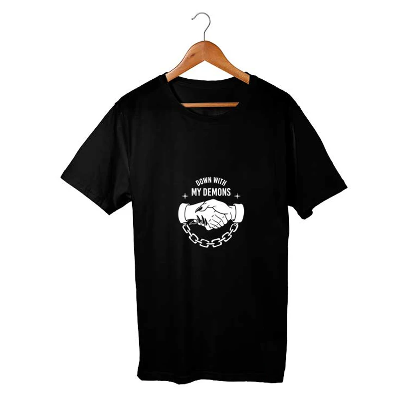 Футболка унисекс с надписью My Demon забавная женская футболка круглым вырезом