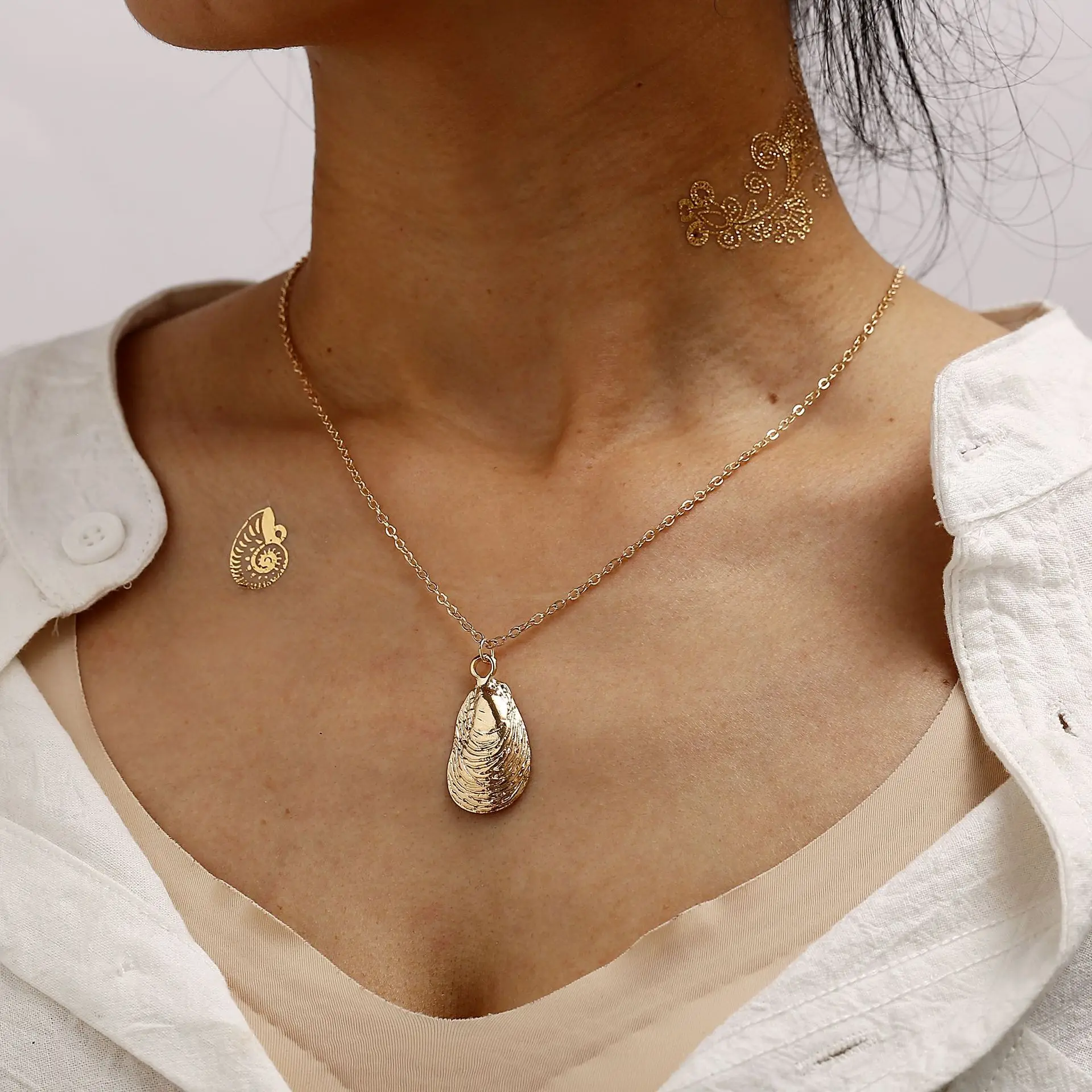 Морской модные Раковина Морская звезда кулон ожерелье 2019 золото Цвет Ретро