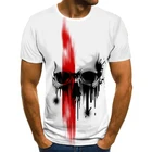Летняя мужская футболка новая 3D печать футболка для мужчин череп футболка Дьявол Футболка летняя черная футболка Круглый воротник Пляжная футболка