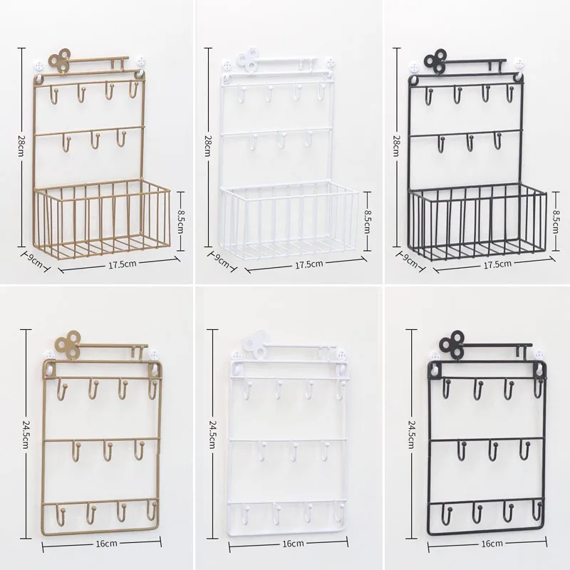 

Hanging Wall Key Storage Shelf Decoration Multi-functional Ornaments Home Decoration Door Creative Iron Key Hook Organize Racks