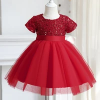 girls dresses for kids wedding birthday princess tulle mesh sequin tutu prom gown elegant party children christmas clothes 3 8y