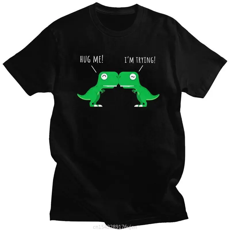 

Funny T-Rex Dinosaur Hugs T Shirts Women Short Sleeved Funny Animal T-shirts Summer Tee Tops Pure Lycra Oversized Tshirt Casual