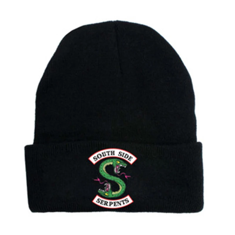 

Riverdale South Side Serpents Cosplay Hats Women Men Beanie Embroidery Cap Winter Outdoor Keep Warm Flexible Soft Hat TG0297