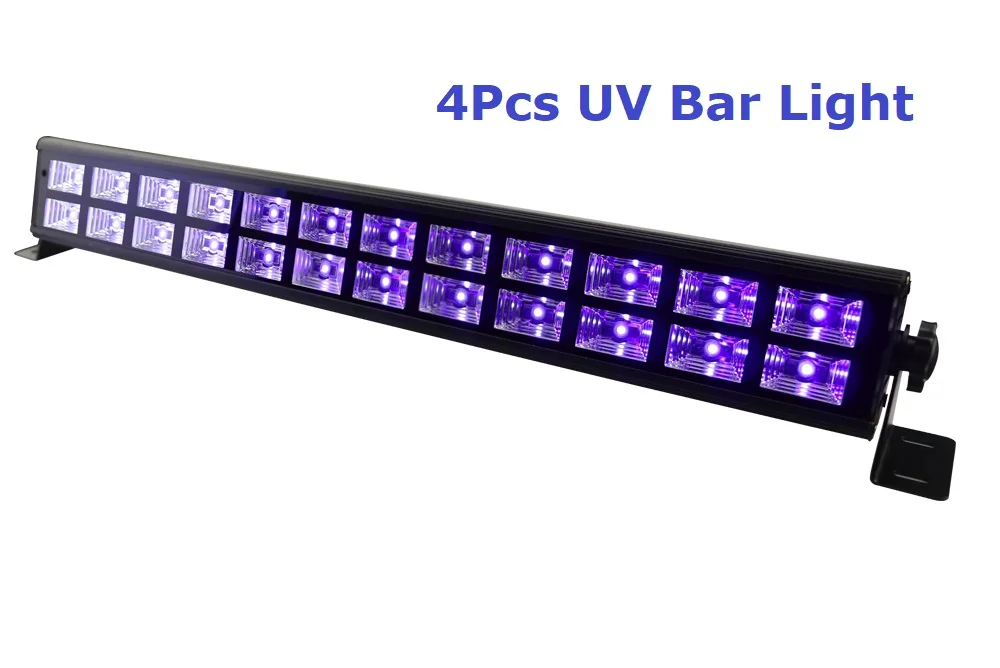 4Pcs UV Light Новинка, умный лазерный светильник с 6 головками и движущейся головкой, цветной лазерный светильник RGB с цветочным рисунком, проектор, неограниченный вращающийся лазерный светильник для дискотеки - Цвет: 4Pcs UV Light