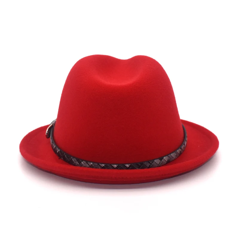 Black Hat Ladies Felt Hat Ladies Fedora Hat Retro Top Hat Ladies Flat Brim Hat Men Street Gambler Hat F71